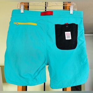 Topo Designs Turquoise and Black Men Shorts